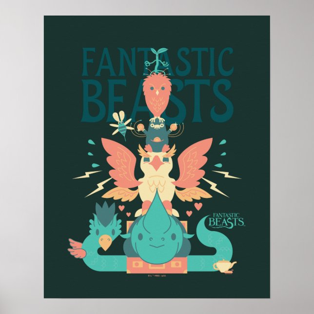Póster Las Bestias Fantásticas personalizados Emergen De  (Frente)
