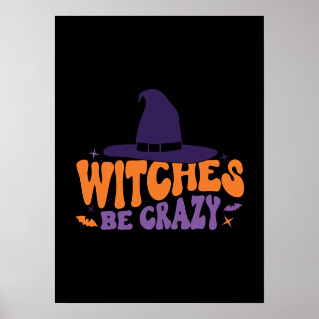 Póster Las brujas están locas - Halloween divertida (Frente)