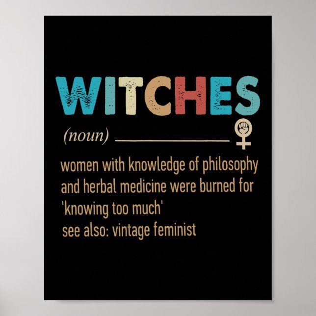 Póster Las brujas feministas definen a las mujeres con co (Frente)