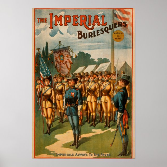 Póster Las burlesqueras imperiales de las mujeres soldado (Frente)