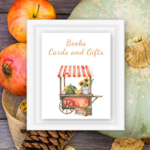 Póster Las calabazas caen ducha de bebé - tarjetas y rega
