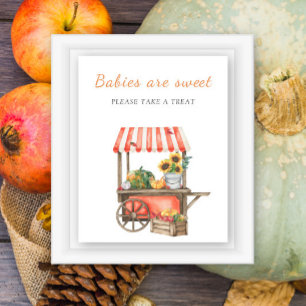 Póster Las calabazas caen en la ducha de bebé - los bebés