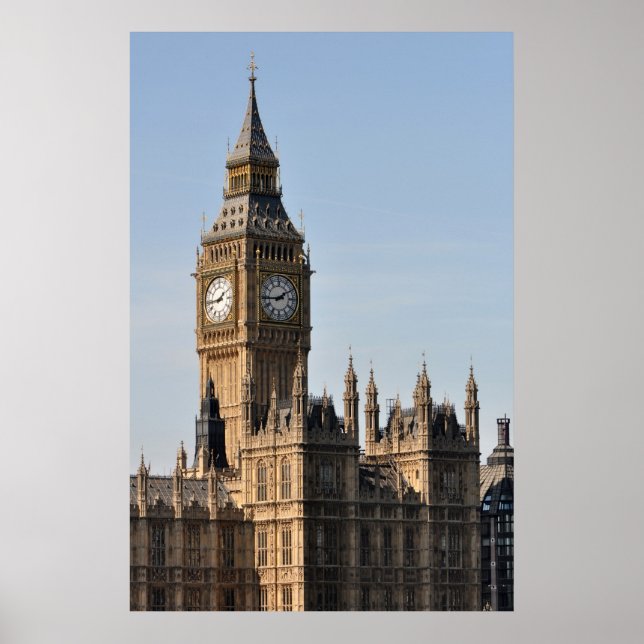 Póster Las cámaras del Parlamento y el Big Ben Uk (Frente)