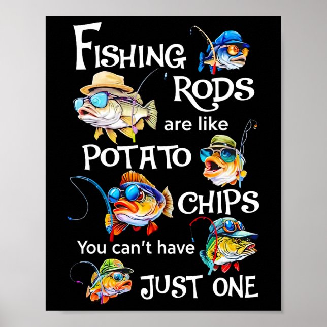 Póster Las cañas de pescar son como las patatas fritas no (Frente)