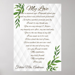 Póster Las cartas a mi futuro esposo aman el lujo elegant