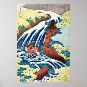 Póster Las cataratas de lavado de caballos de Yoshitsune