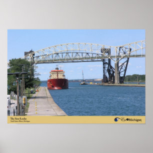 Póster Las cerraduras de Soo - Sault Ste. Marie, Michigan