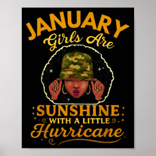 Póster Las chicas de enero son sol con un pequeño huracán