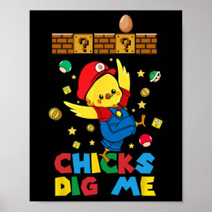 Póster Las chicas me cavan niños pequeños de Pascua Feliz