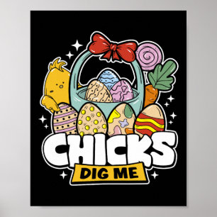 Póster Las chicas me cavan niños pequeños de Pascua Feliz