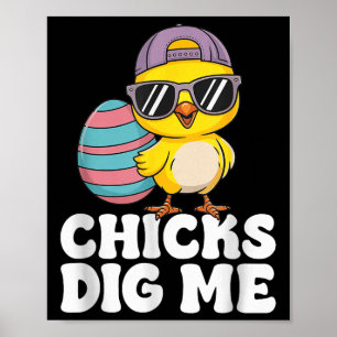 Póster Las chicas me cavan niños pequeños de Pascua Hombr