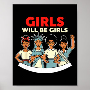 Póster Las chicas serán Historia de las mujeres Feminismo