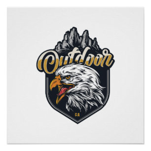 Póster Las citas motivacionales de Stay Strong Eagle Outd