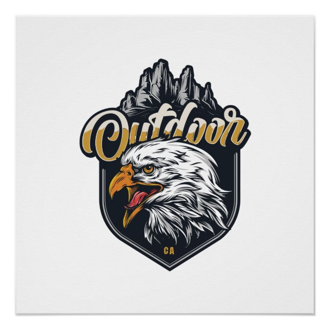 Póster Las citas motivacionales de Stay Strong Eagle Outd (Anverso)