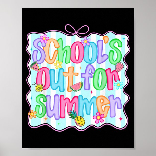 Póster Las clases terminan en verano último día de clase  (Frente)