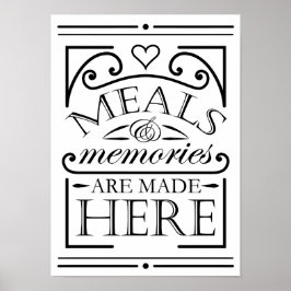 Póster Las comidas y Recuerdos se elaboran aquí, con pres