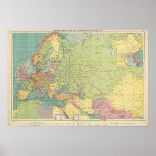 Póster Las comunicaciones marítimas y terrestres de Europ