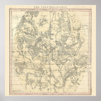 Póster Las constelaciones (julio, agosto, septiembre)