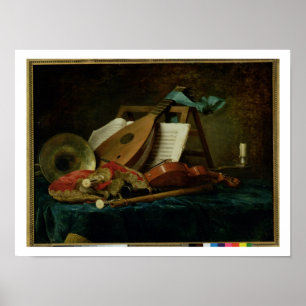 Póster Las cualidades de la música, 1770 (aceite en lona)