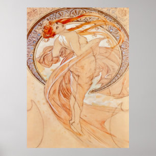Póster Las cuatro artes: danza, cosecha Art Nouveau