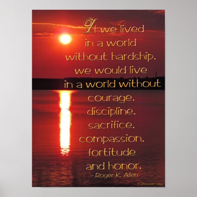 Póster Las dificultades crean un Poster motivacional de v (Frente)