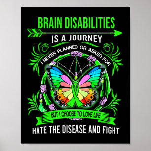 Póster Las discapacidades cerebrales es un viaje que nunc