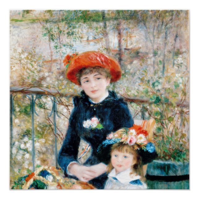 Póster Las dos hermanas, en la terraza Auguste Renoir (Anverso)