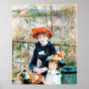 Póster Las dos hermanas, en la terraza Auguste Renoir