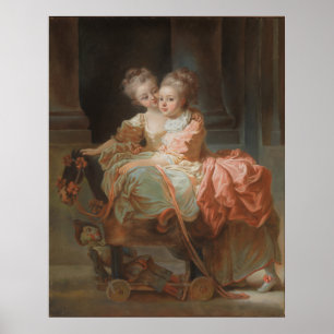 Póster Las dos hermanas - Jean-Honoré Fragonard