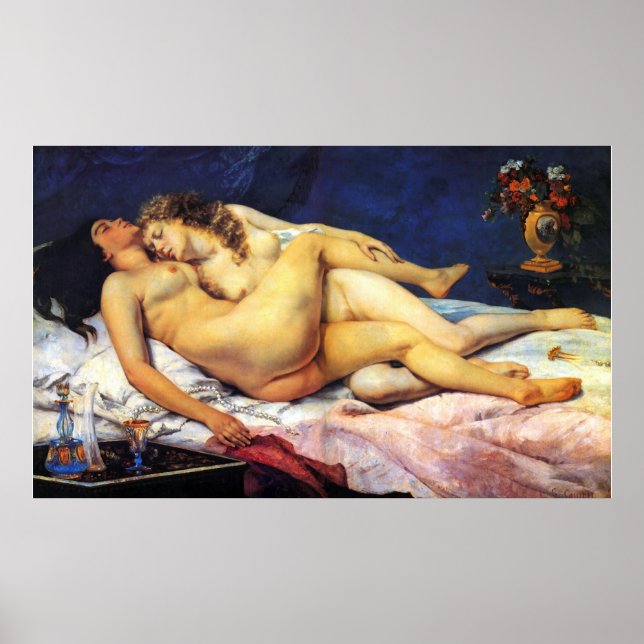 Póster Las dos novias de Gustave Courbet (Frente)