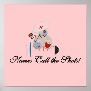 Póster Las enfermeras del oso de peluche llaman las camis