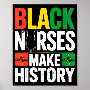 Póster Las enfermeras negras hacen historia Orgullo afric