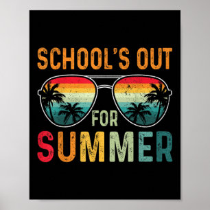 Póster Las Escuelas Retro Salieron En Verano El Último Dí