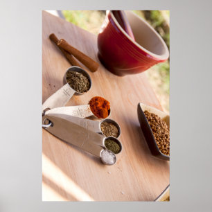 Póster Las especias en la cocina