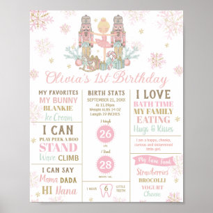 Póster Las estadísticas de nacimiento del 1er cumpleaños