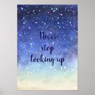 Póster Las estrellas de la acuarela nunca paran el mirar
