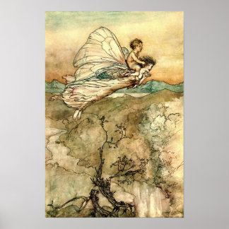 Póster Las fábricas de Arthur Rackham en vuelo