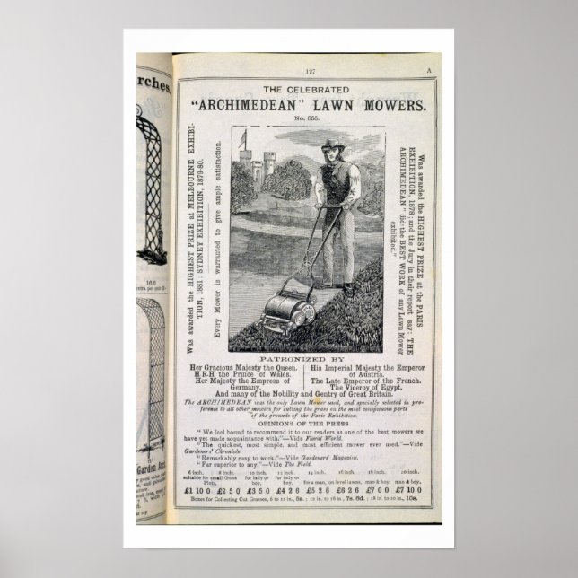 Póster Las famosas flores de jardín del "Archimedean", de (Frente)