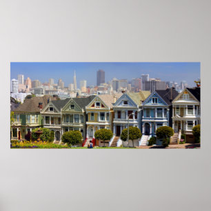 Póster Las famosas Painted Ladies de San Francisco