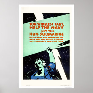 Póster Las fans inalámbricas, ayudan a la marina de