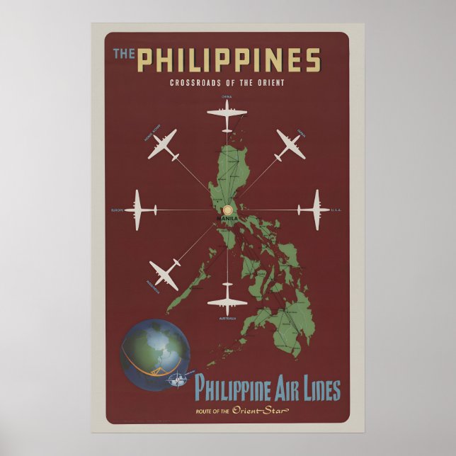 Póster Las Filipinas Encrucijada del Oriente Década de 19 (Frente)