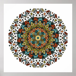 Póster Las flores crecen desde el corazón de Mandala