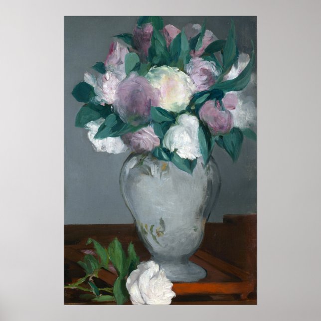 Póster Las flores de Bouquet rosadas de Manet Peonies en  (Frente)
