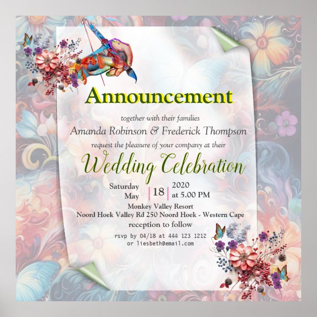 Póster Las flores de fantasía expresan la alegría de la n (Frente)