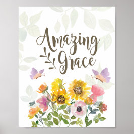 Póster Las flores de gracia y las mariposas son cristiana