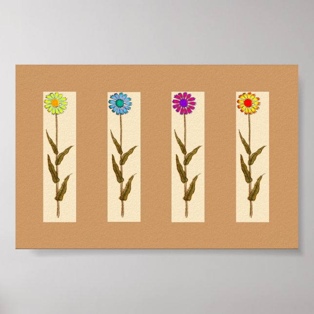Póster Las flores retro (Frente)