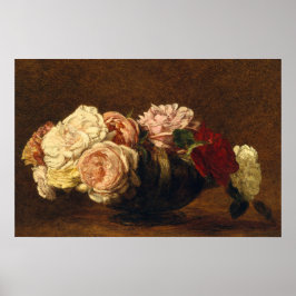 Póster Las flores Rosas siguen pintando la vida