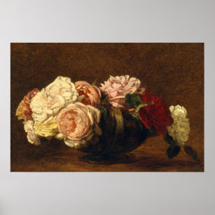 Póster Las flores Rosas siguen pintando la vida