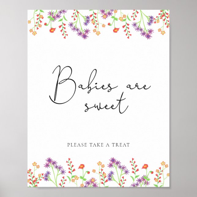 Póster Las flores silvestres bebés son dulces (Frente)