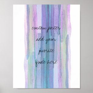 Póster las franjas de color azul abstracto añaden la cita